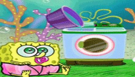 Baby Spongebob Washing Clothes