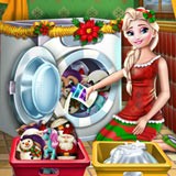 Ellie Washing Christmas Toys